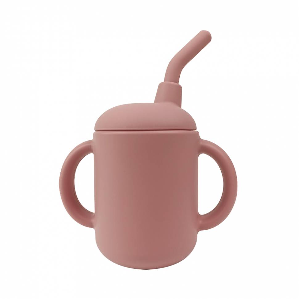 Детский силиконовый поильник-непроливайка Арт. GLS4018 14#Powder Rose